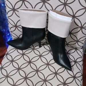 Nine West Black and White Heeled Boots